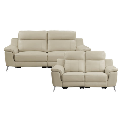 Homelegance - Antonio 2 Piece Reclining Sofa Set in Beige - 9360BEG*2PW - GreatFurnitureDeal