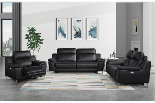 Homelegance - Antonio 3 Piece Reclining Living Room Set in Black - 9360BLK-3-2-1 - GreatFurnitureDeal