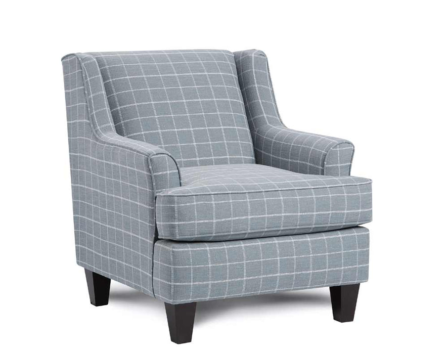 Southern Home Furnishings - Bates Nickel Accent Chair in Blue - 340 Sterllington Blue Accent Chair