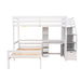 GFD Home - Twin Size Loft Bed with a Stand-alone Bed, Storage Staircase, Desk, Shelves and Drawers, White - GreatFurnitureDeal