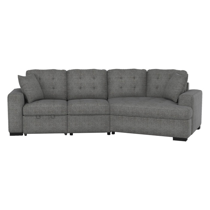 Homelegance - Logansport 2-Piece Sectional with Pull-out Ottoman - 9401GRY-22LRU - GreatFurnitureDeal
