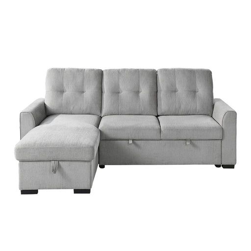 Homelegance - Carolina 2 Piece Reversible Sectional with Storage in Light gray - 9402GRY*SC - GreatFurnitureDeal