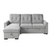 Homelegance - Carolina 2 Piece Reversible Sectional with Storage in Light gray - 9402GRY*SC - GreatFurnitureDeal