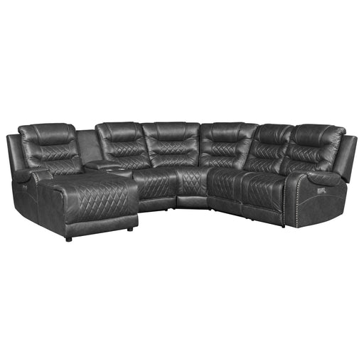 Homelegance - Putnam 6-Piece Modular Power Reclining Sectional with Left Chaise - 9405GY-6LCRR - GreatFurnitureDeal