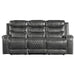 Homelegance - Putnam Double Reclining Sofa with Drop-Down Cup Holders, Receptacles and USB ports in Gray - 9405GY-3 - GreatFurnitureDeal