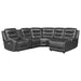 Homelegance - Putnam 6-Piece Modular Power Reclining Sectional with Right Chaise in Gray - 9405GY*6LRRC - GreatFurnitureDeal