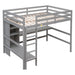 GFD Home - Full Size Loft Bed with Multifunction Shelves and Under-bed Desk, Gray - GreatFurnitureDeal