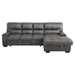 Homelegance - Michigan 2-Piece Sectional with Pull-out Bed and Right Chaise with Hidden Storage in Dark Gray - 9407DG*2RC3L - GreatFurnitureDeal
