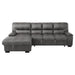 Homelegance - Michigan 2-Piece Sectional with Pull-out Bed and Left Chaise with Hidden Storage in Dark Gray - 9407DG*2LC3R - GreatFurnitureDeal