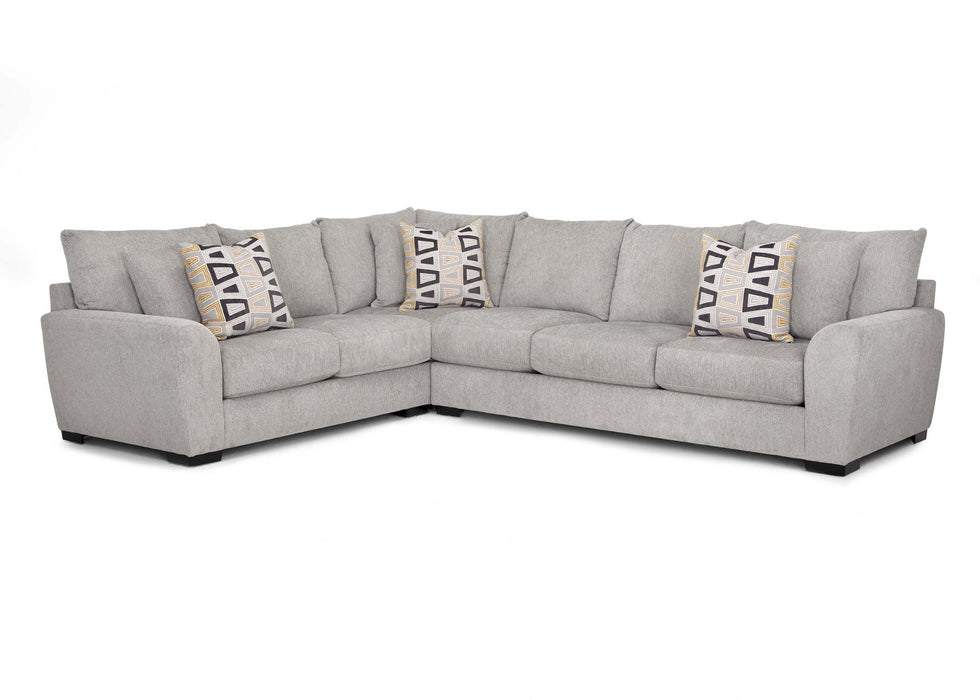 Franklin Furniture - Dorian Sectional with ottoman in Pebbles Shadow- 94049-94028