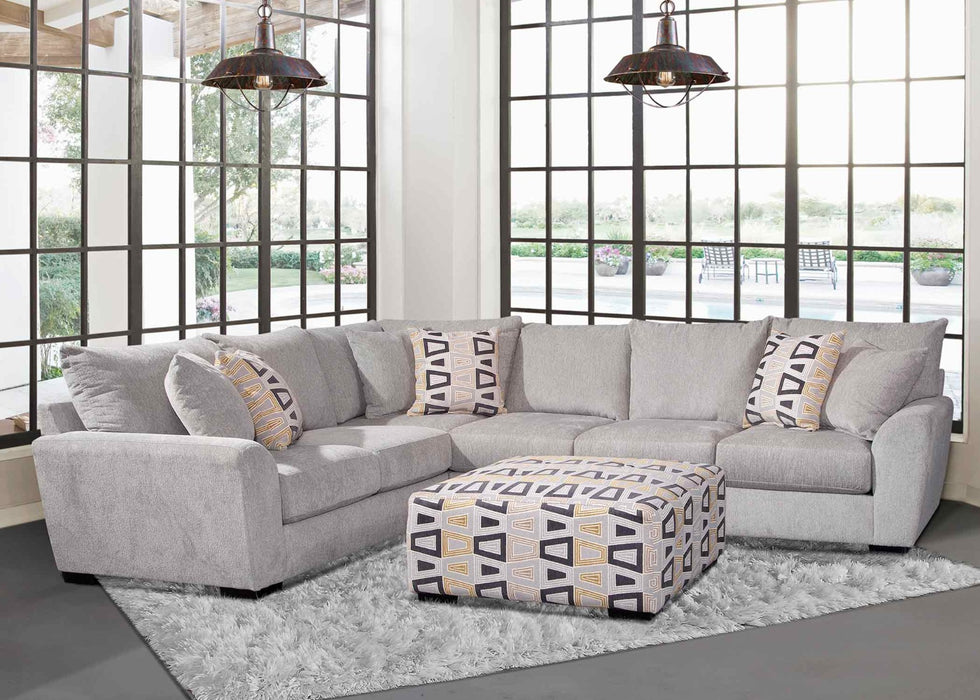 Franklin Furniture - Dorian Sectional with ottoman in Pebbles Shadow- 94049-94028