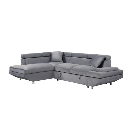 Homelegance - Cruz 2-Piece Sectional with Left Chaise in Gray - 9412GY*SC - GreatFurnitureDeal