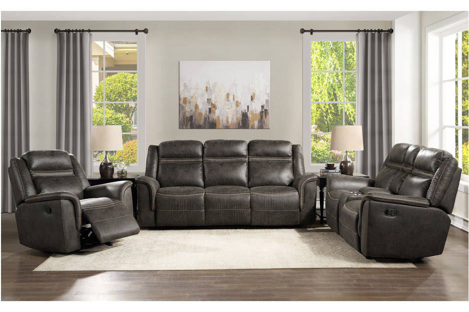 Homelegance - Boise 3 Piece Double Reclining Living Room Set in Brown - 9426-3-2-1 - GreatFurnitureDeal