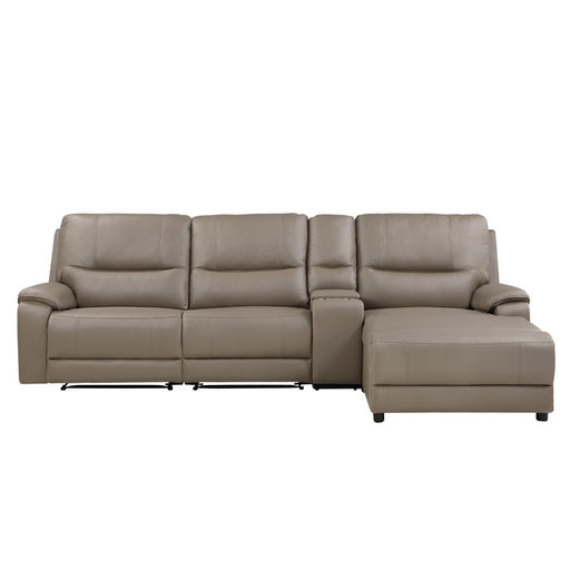 Homelegance - LeGrande 4-Piece Modular Power Reclining Sectional with Power Headrest and Right Chaise in Taupe - 9429TP*4RCLRPWH - GreatFurnitureDeal