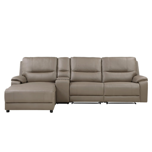 Homelegance - LeGrande 4-Piece Modular Power Reclining Sectional with Power Headrest and Left Chaise in Taupe - 9429TP*4LCRRPWH - GreatFurnitureDeal