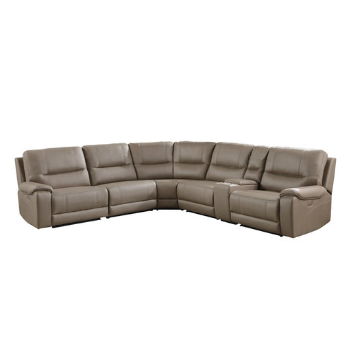 Homelegance - LeGrande 6-Piece Modular Power Reclining Sectional with Power Headrest in Taupe - 9429TP*6LRRRPWH - GreatFurnitureDeal