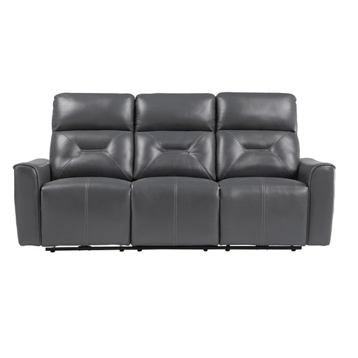 Homelegance - Burwell Power Double Reclining Sofa with USB ports in Dark Gray - 9446GY-3PW - GreatFurnitureDeal