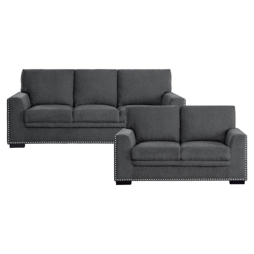 Homelegance - Morelia 2 Piece Sofa Set in Charcoal - 9468CC*2 - GreatFurnitureDeal