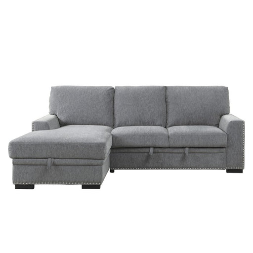 Homelegance - Morelia 2-Piece Sectional with Pull-out Bed and Left Chaise with Hidden Storage in Gray - 9468DG*2LC2R - GreatFurnitureDeal
