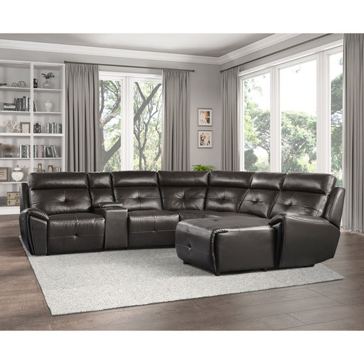 Homelegance - Avenue 6-Piece Modular Reclining Sectional with Right Chaise in Dark Brown - 9469DBR*6LRRC - GreatFurnitureDeal