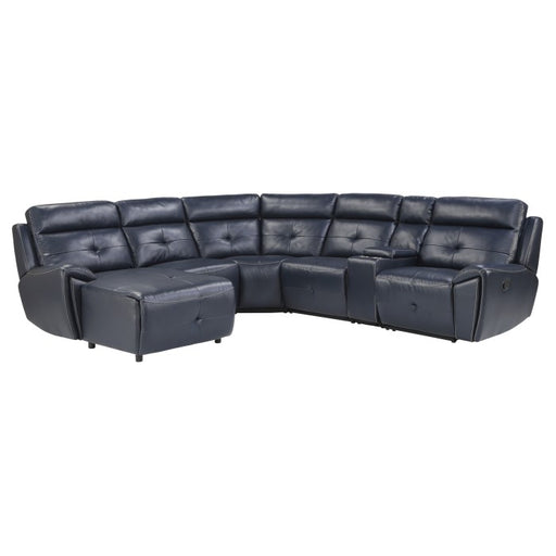 Homelegance - Avenue 6-Piece Modular Reclining Sectional with Left Chaise in Navy - 9469NVB*6LCRR - GreatFurnitureDeal