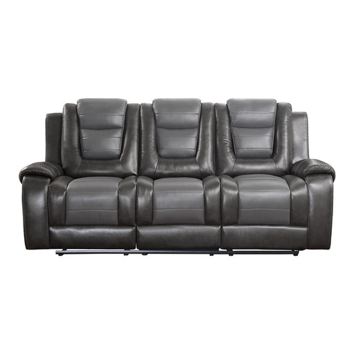 Homelegance - Briscoe Double Reclining Sofa with Drop-Down Cup Holders in Dark Gray - 9470GY-3 - GreatFurnitureDeal