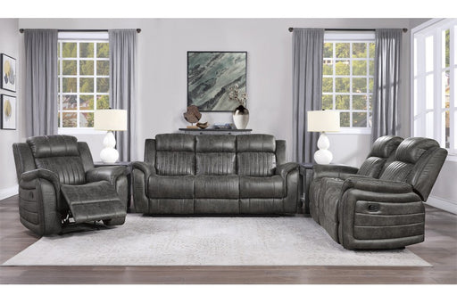 Homelegance - Centeroak 3 Piece Double Reclining Sofa Set in Gray - 9479BRG-3-2-1 - GreatFurnitureDeal