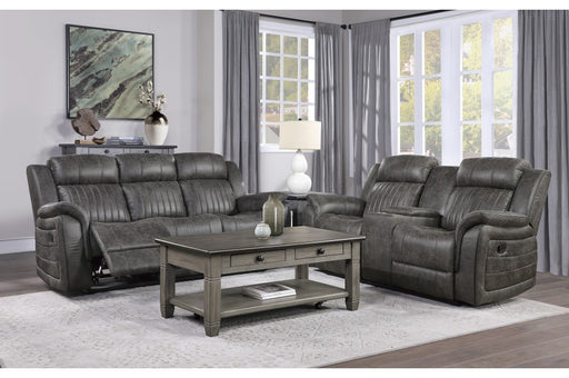 Homelegance - Centeroak 2 Piece Double Reclining Sofa Set in Gray - 9479BRG-3-2 - GreatFurnitureDeal