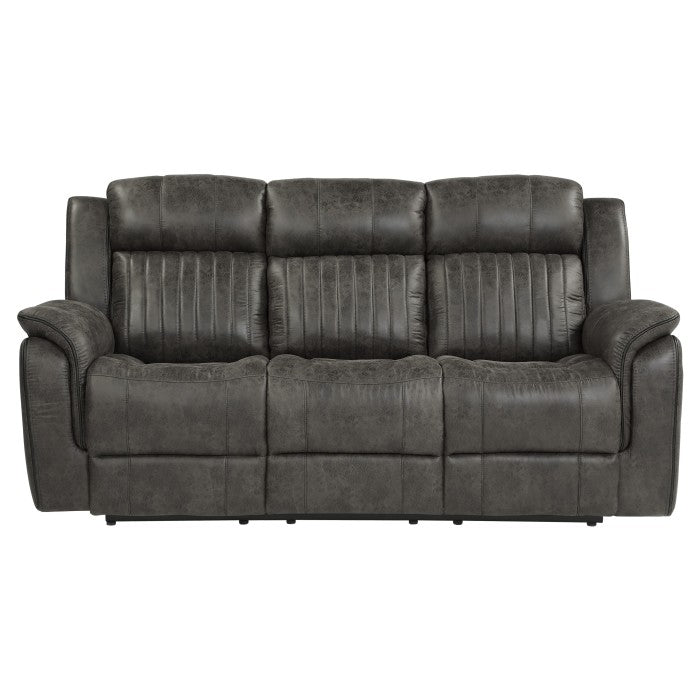 Homelegance - Centeroak Double Reclining Sofa in Gray - 9479BRG-3 - GreatFurnitureDeal