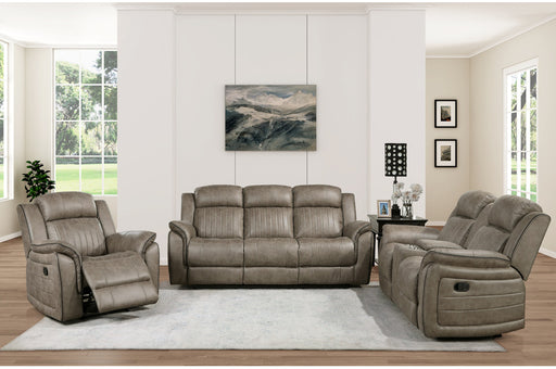 Homelegance - Centeroak 3 Piece Double Reclining Sofa Set in Sandy Brown - 9479SDB-3-2-1 - GreatFurnitureDeal