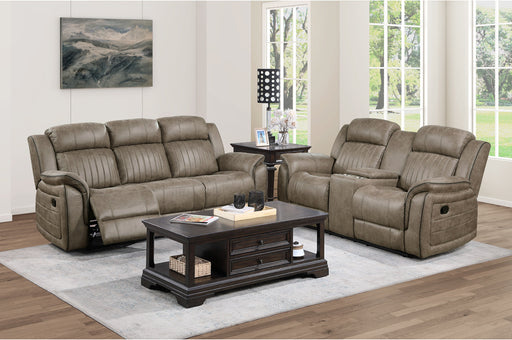 Homelegance - Centeroak 2 Piece Double Reclining Sofa Set in Sandy Brown - 9479SDB-3-2 - GreatFurnitureDeal