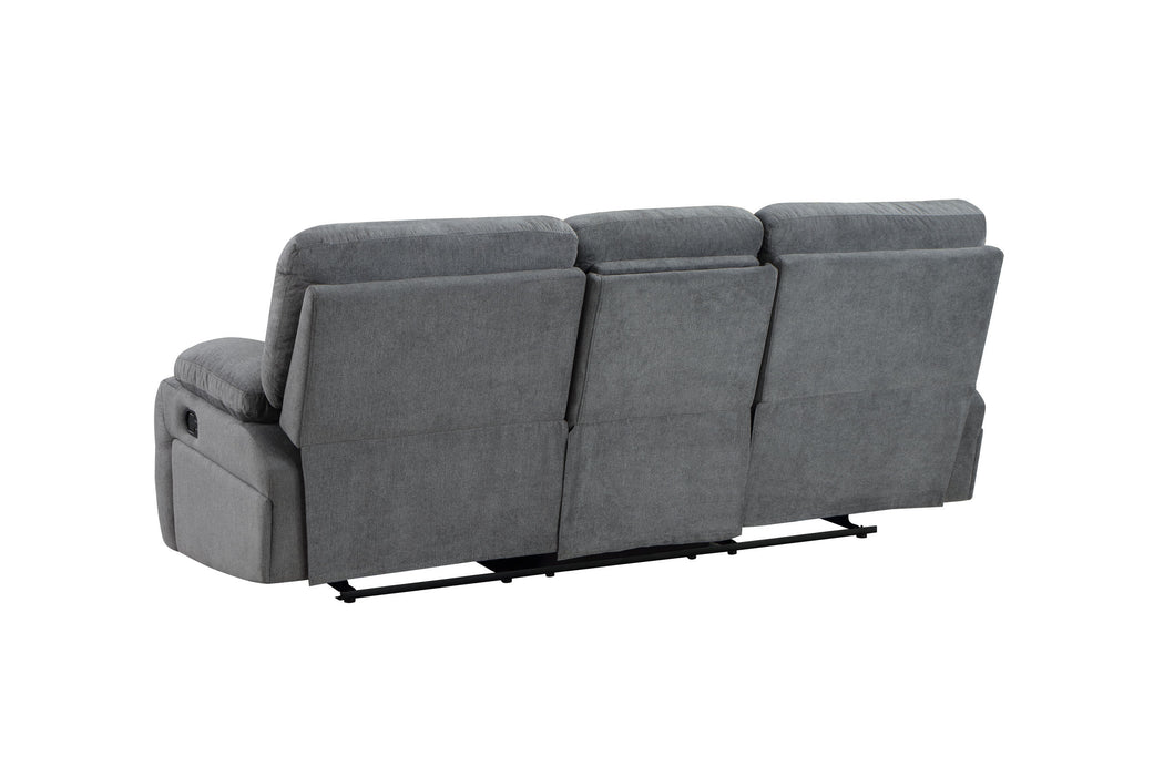 GFD Home - Ohio Manual Recliner 2 Pc Living Room Set Made With Chenille Upholstery in Gray - GreatFurnitureDeal