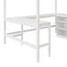 GFD Home - Full size Loft Bed with Shelves and Desk, Wooden Loft Bed with Desk - White - GreatFurnitureDeal