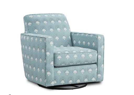 Southern Home Furnishings - Invitation Mist Swivel Glider Chair in Blue - 402-G Chantilly Mist - GreatFurnitureDeal