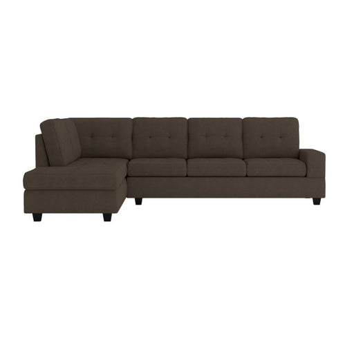 Homelegance - Maston 2-Piece Reversible Sectional with Chaise in Chocolate - 9507CHC*SC - GreatFurnitureDeal