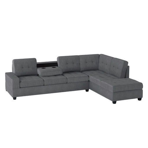 Homelegance - Maston 2 Piece Reversible Sectional with Chaise in Dark Gray - 9507DGY*SC - GreatFurnitureDeal