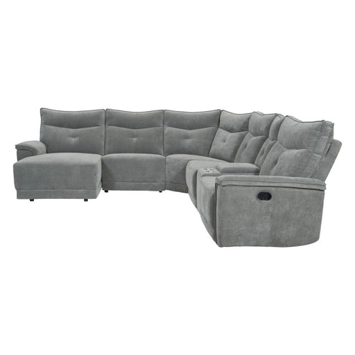 Homelegance - Tesoro 6-Piece Modular Reclining Sectional with Left Chaise in Dark gray - 9509DG*65LRR - GreatFurnitureDeal