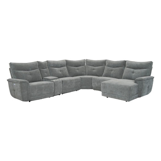 Homelegance - Tesoro 6-Piece Modular Power Reclining Sectional with Power Headrest and Right Chaise in Dark gray - 9509DG*6LRPWH5R - GreatFurnitureDeal