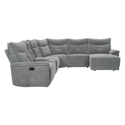 Homelegance - Tesoro 6-Piece Modular Reclining Sectional with Right Chaise in Dark gray - 9509DG*6LR5R - GreatFurnitureDeal