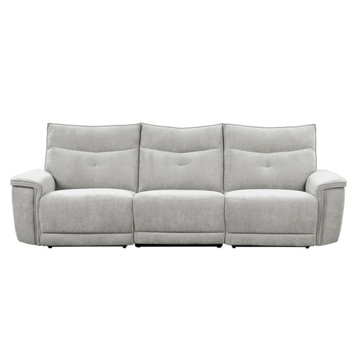Homelegance - Tesoro Power Double Reclining Sofa with Power Headrests in gray - 9509MGY-3PWH* - GreatFurnitureDeal