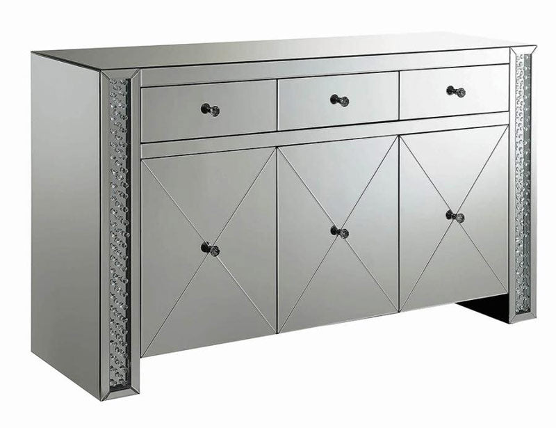 Coaster Furniture - Fueyes Server with 3 Drawer in Silver - 951100 - GreatFurnitureDeal