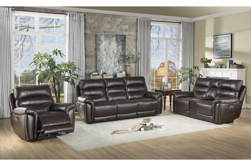Homelegance - Lance 3 Piece Double Reclining Sofa Set in Brown - 9527BRW-3-2-1 - GreatFurnitureDeal