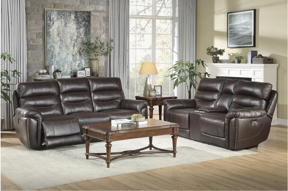 Homelegance - Lance 2 Piece Double Reclining Sofa Set in Brown - 9527BRW-3-2 - GreatFurnitureDeal