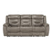 Homelegance - Kennett Power Double Reclining Sofa with Power Headrests and USB Ports in Brownish Gray - 9528BRG-3PWH - GreatFurnitureDeal