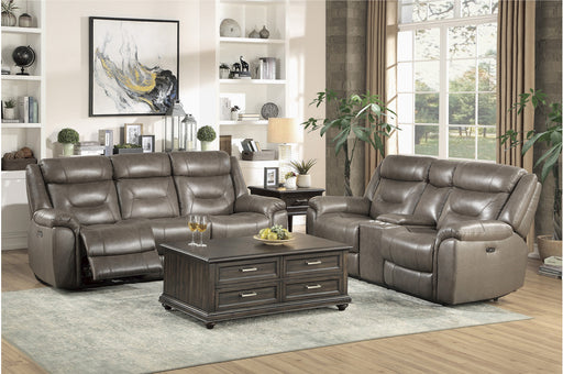 Homelegance - Kennett 2 Piece Double Reclining Sofa Set in Brownish Gray - 9528BRG-3-2 - GreatFurnitureDeal