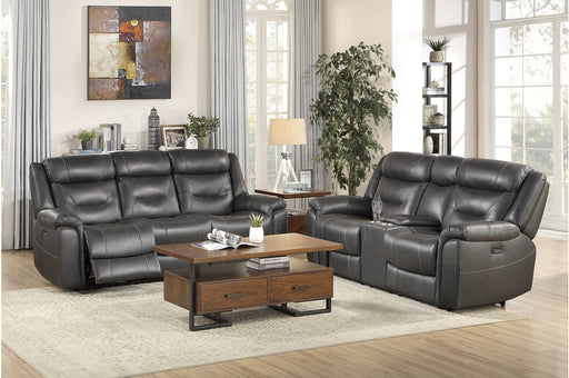 Homelegance - Kennett 2 Piece Double Reclining Sofa Set in Dark Gray - 9528DGY-3-2 - GreatFurnitureDeal