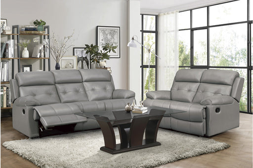 Homelegance - Lambent 2 Piece Double Reclining Sofa Set in Gray - 9529GRY-3-2 - GreatFurnitureDeal