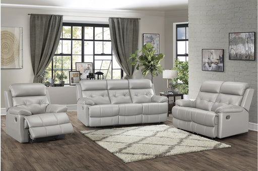 Homelegance - Lambent 3 Piece Double Reclining Sofa Set in Silver Gray - 9529SVE-3-2-1 - GreatFurnitureDeal