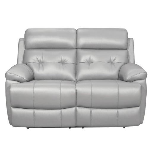 Homelegance - Lambent Double Reclining Love Seat in Silver Gray - 9529SVE-2 - GreatFurnitureDeal