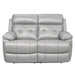 Homelegance - Lambent Double Reclining Love Seat in Silver Gray - 9529SVE-2 - GreatFurnitureDeal